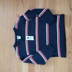 New, never worn, Gap Kids sweater, navy w/white and red stripes, size xs (4)
